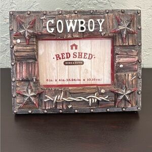 Picture Frame 4” x 6” Red Shed Home & Gifts Western/Rustic Theme “Cowboy”